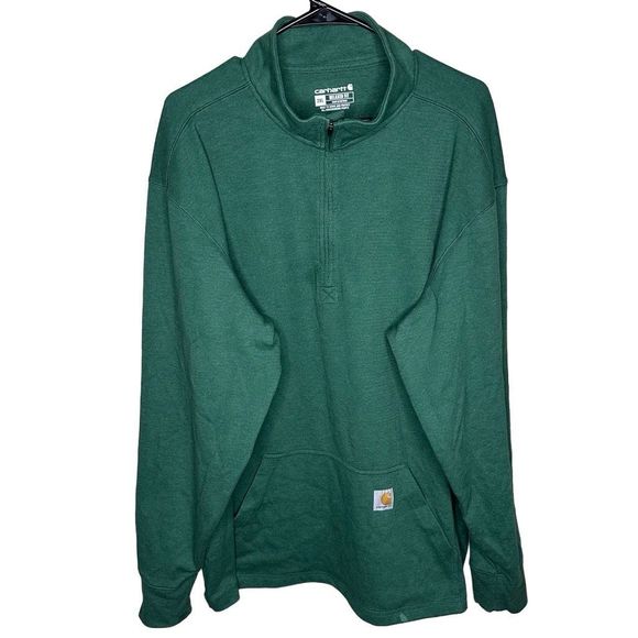 Carhartt 1/4 Zip Pullover Teal Jacket Relaxed Fit Size 2XL - Picture 1 of 4